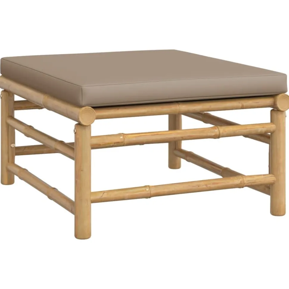 MAISON EXCLUSIVE - Salon de jardin 4 pcs avec coussins taupe bambou
