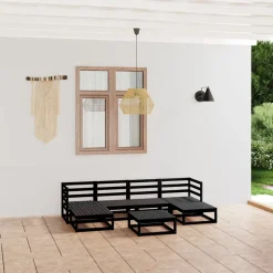 MAISON EXCLUSIVE - Salon de jardin 7 pcs bois de pin massif