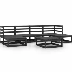 MAISON EXCLUSIVE - Salon de jardin 7 pcs bois de pin massif