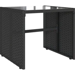 MAISON EXCLUSIVE - Salon de jardin 4 pcs avec coussins noir résine tressée