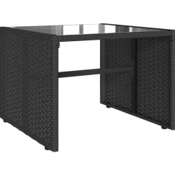MAISON EXCLUSIVE - Salon de jardin 4 pcs avec coussins noir résine tressée