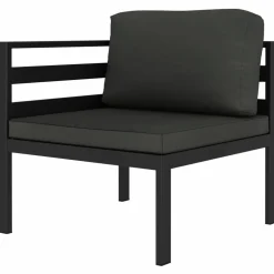 MAISON EXCLUSIVE - Salon de jardin 6 pcs avec coussins aluminium anthracite