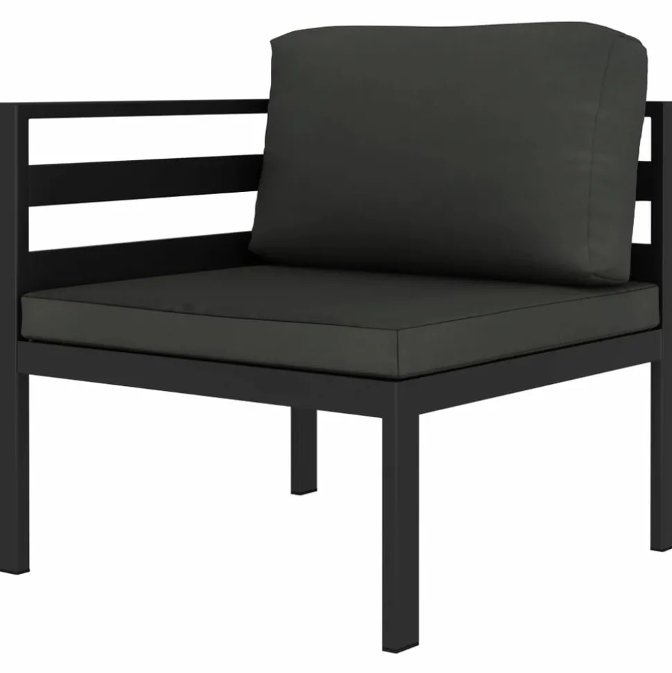 MAISON EXCLUSIVE - Salon de jardin 6 pcs avec coussins aluminium anthracite