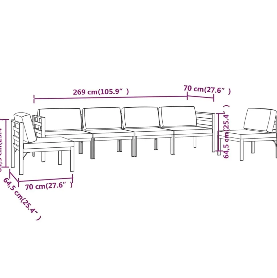 MAISON EXCLUSIVE - Salon de jardin 6 pcs avec coussins aluminium anthracite