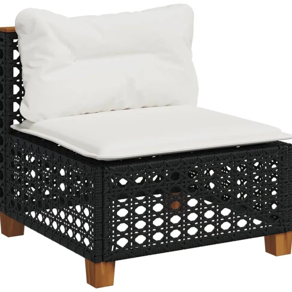 MAISON EXCLUSIVE - Salon de jardin 6 pcs avec coussins noir résine tressée