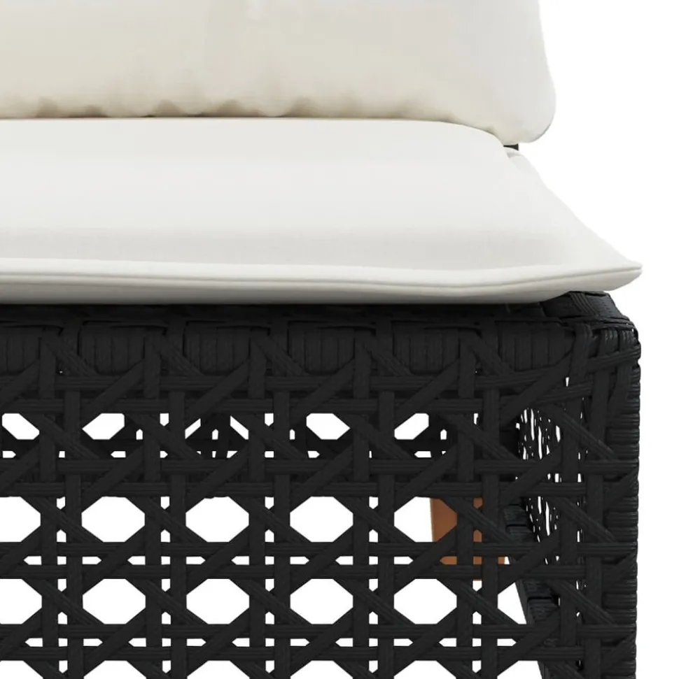 MAISON EXCLUSIVE - Salon de jardin 6 pcs avec coussins noir résine tressée