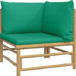 MAISON EXCLUSIVE - Salon de jardin 12 pcs avec coussins vert bambou