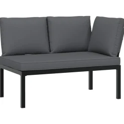 MAISON EXCLUSIVE - Salon de jardin 4 pcs avec coussins noir aluminium