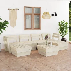 MAISON EXCLUSIVE - Salon de jardin palette 7 pcs bois d'épicéa imprégné
