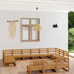 MAISON EXCLUSIVE - Salon de jardin 14 pcs bois de pin massif