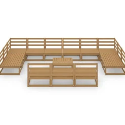 MAISON EXCLUSIVE - Salon de jardin 14 pcs bois de pin massif