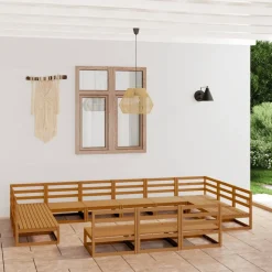 MAISON EXCLUSIVE - Salon de jardin 13 pcs bois de pin massif