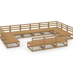 MAISON EXCLUSIVE - Salon de jardin 13 pcs bois de pin massif