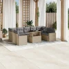 MAISON EXCLUSIVE - Salon de jardin avec coussins 10 pcs beige résine tressée