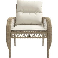MAISON EXCLUSIVE - Salon de jardin avec coussins 4 pcs beige résine tressée