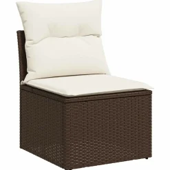 MAISON EXCLUSIVE - Salon de jardin avec coussins 6 pcs marron résine tressée