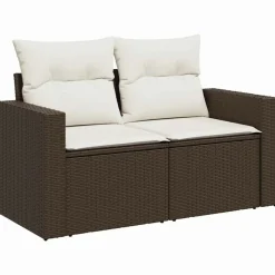 MAISON EXCLUSIVE - Salon de jardin avec coussins 6 pcs marron résine tressée