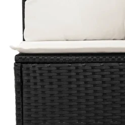 MAISON EXCLUSIVE - Salon de jardin 10 pcs avec coussins noir résine tressée