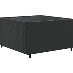 MAISON EXCLUSIVE - Salon de jardin 8 pcs avec coussins noir résine tressée