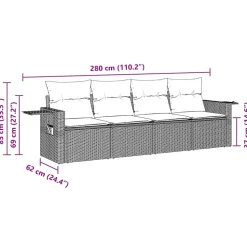 MAISON EXCLUSIVE - Salon de jardin 4 pcs avec coussins noir résine tressée