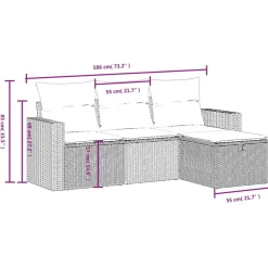 MAISON EXCLUSIVE - Salon de jardin 4 pcs avec coussins marron résine tressée