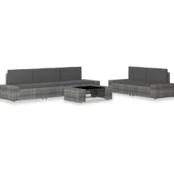 MAISON EXCLUSIVE - Salon de jardin 6 pcs résine tressée gris