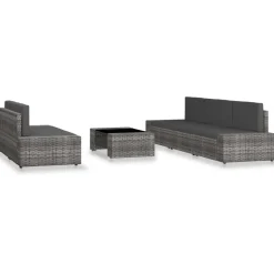MAISON EXCLUSIVE - Salon de jardin 6 pcs résine tressée gris