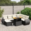 MAISON EXCLUSIVE - Salon de jardin 8 pcs avec coussins noir résine tressée