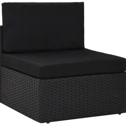 MAISON EXCLUSIVE - Salon de jardin 4 pcs résine tressée noir