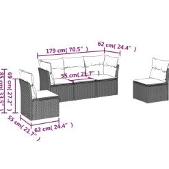 MAISON EXCLUSIVE - Salon de jardin avec coussins 5 pcs beige résine tressée