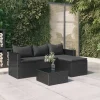 MAISON EXCLUSIVE - Salon de jardin noir résine tressée