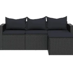 MAISON EXCLUSIVE - Salon de jardin noir résine tressée