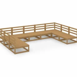 MAISON EXCLUSIVE - Salon de jardin 9 pcs bois de pin massif