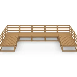 MAISON EXCLUSIVE - Salon de jardin 9 pcs bois de pin massif