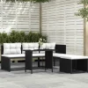 MAISON EXCLUSIVE - Salon de jardin 4 pcs résine tressée noir