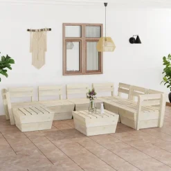 MAISON EXCLUSIVE - Salon de jardin palette 8 pcs bois d'épicéa imprégné