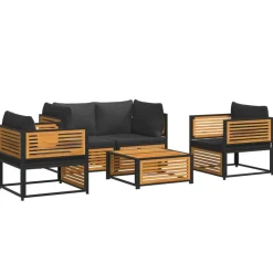 MAISON EXCLUSIVE - Salon de jardin avec coussins 5 pcs bois d'acacia solide