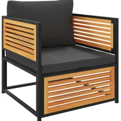 MAISON EXCLUSIVE - Salon de jardin avec coussins 5 pcs bois d'acacia solide