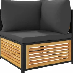 MAISON EXCLUSIVE - Salon de jardin avec coussins 5 pcs bois d'acacia solide