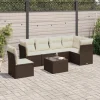 MAISON EXCLUSIVE - Salon de jardin avec coussins 6 pcs marron résine tressée