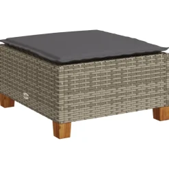 MAISON EXCLUSIVE - Salon de jardin 8 pcs avec coussins gris résine tressée