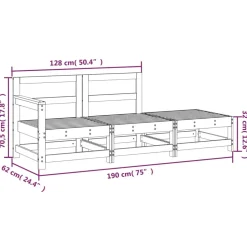 MAISON EXCLUSIVE - Salon de jardin 3 pcs bois massif de pin
