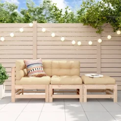 MAISON EXCLUSIVE - Salon de jardin 3 pcs bois massif de pin