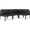MAISON EXCLUSIVE - Salon de jardin 4 pcs avec coussins aluminium anthracite