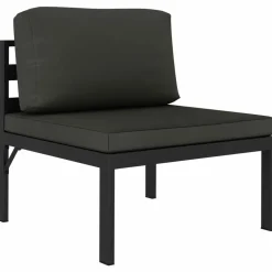 MAISON EXCLUSIVE - Salon de jardin 4 pcs avec coussins aluminium anthracite