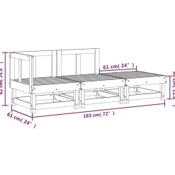 MAISON EXCLUSIVE - Salon de jardin 3 pcs bois massif douglas