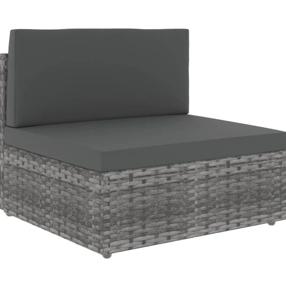 MAISON EXCLUSIVE - Salon de jardin 10 pcs résine tressée gris