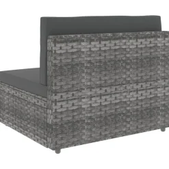 MAISON EXCLUSIVE - Salon de jardin 10 pcs résine tressée gris