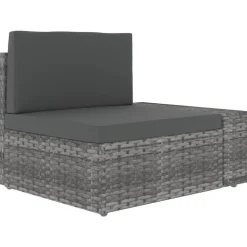 MAISON EXCLUSIVE - Salon de jardin 10 pcs résine tressée gris