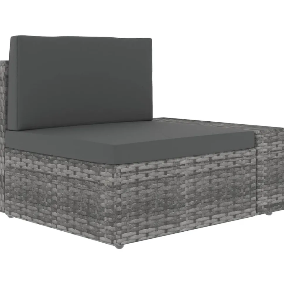 MAISON EXCLUSIVE - Salon de jardin 10 pcs résine tressée gris